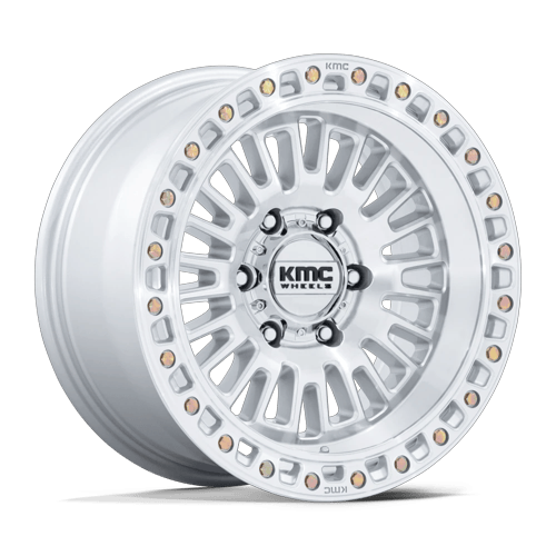 KMC Km554 Aztec 17X8.5 6X135 +0MM Gloss Silver W/ Machined Face