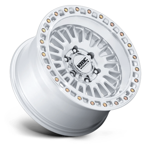 KMC Km554 Aztec 17X8.5 6X120 +25MM Gloss Silver W/ Machined Face