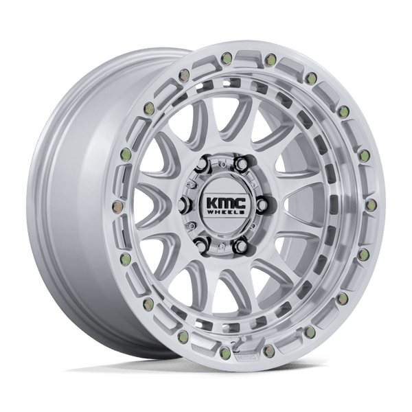 KMC Km556 Crux 17X8.5 6X135 +0MM Gloss Silver W/ Machined Face