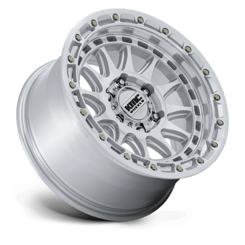 KMC Km556 Crux 17X8.5 6X139.7 +25MM Gloss Silver W/ Machined Face