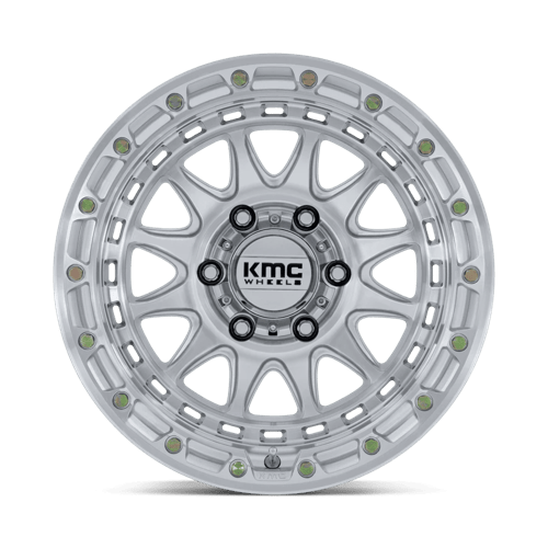 KMC Km556 Crux 17X8.5 6X139.7 +0MM Gloss Silver W/ Machined Face