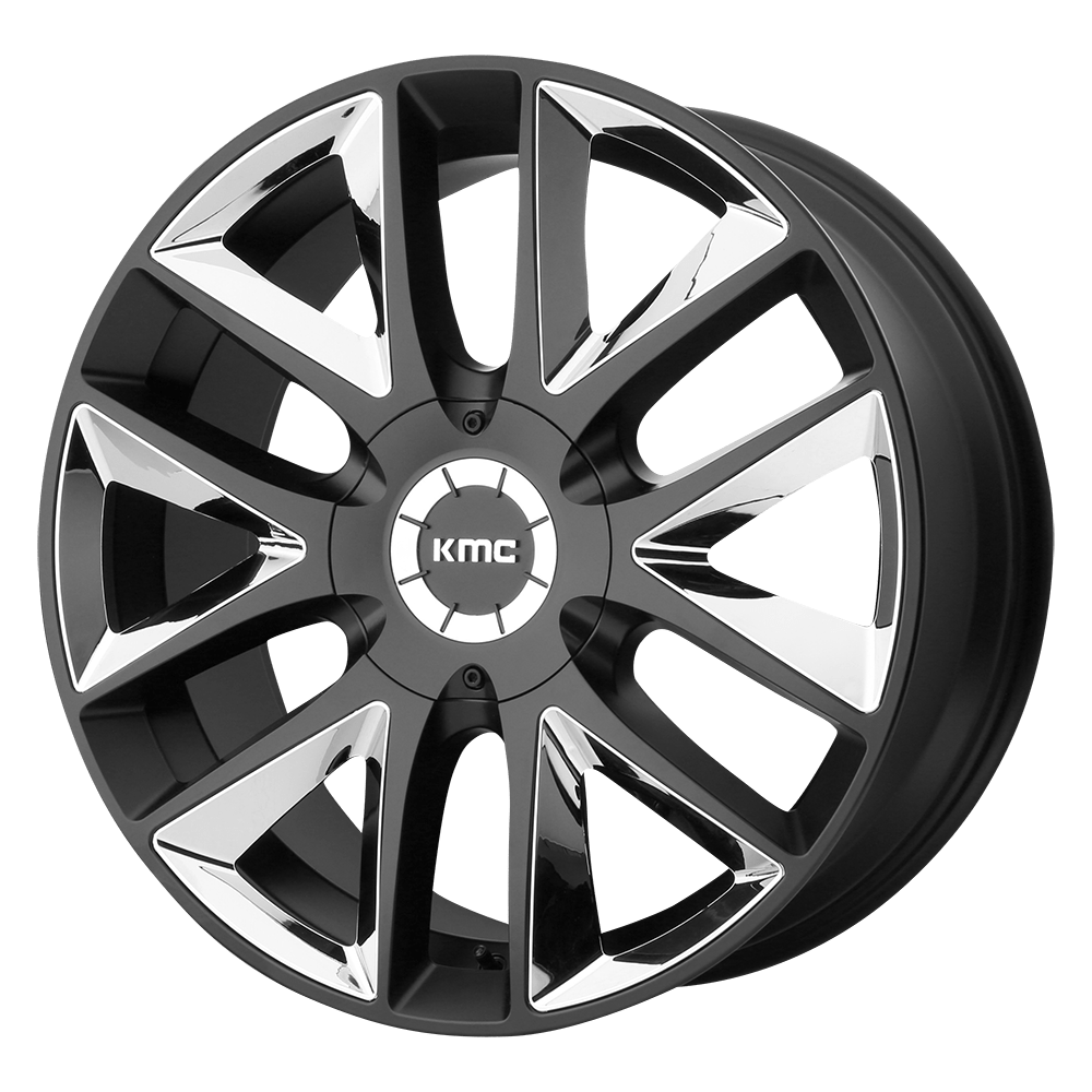 KMC Km710 Takedown 22X9.5 6X135/6X139.7/6X139 +30MM Satin Black W/ Chrome Inserts