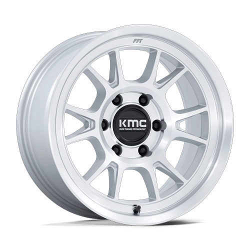 KMC Km729 Range 17X8.5 6X139.7 -10MM Gloss Silver W/ Machined Face