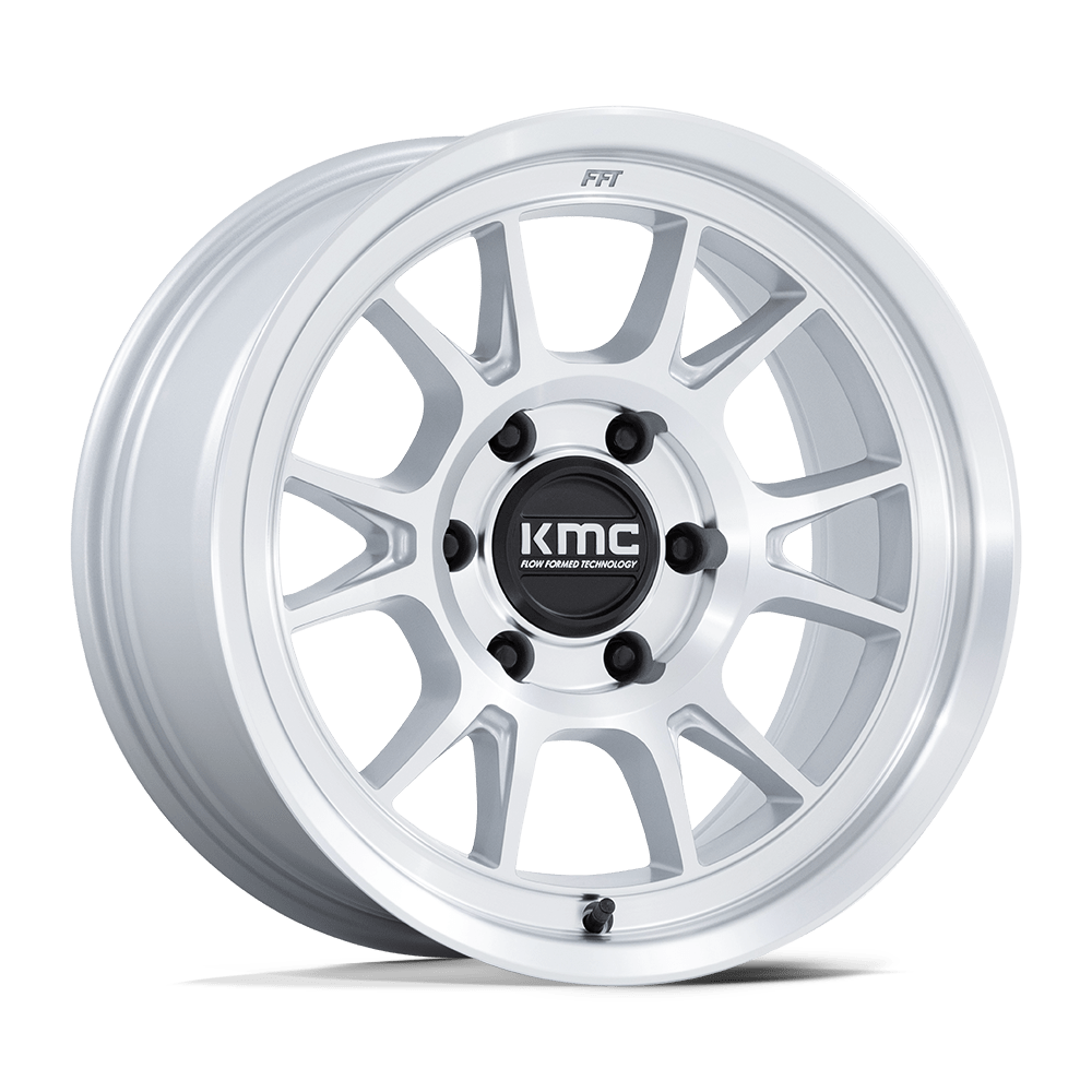 KMC Km729 Range 17X8.5 5X127 -10MM Gloss Silver W/ Machined Face