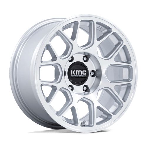 KMC Km730 Hatchet 17X8.5 6X120 +25MM Gloss Silver W/ Machined Face
