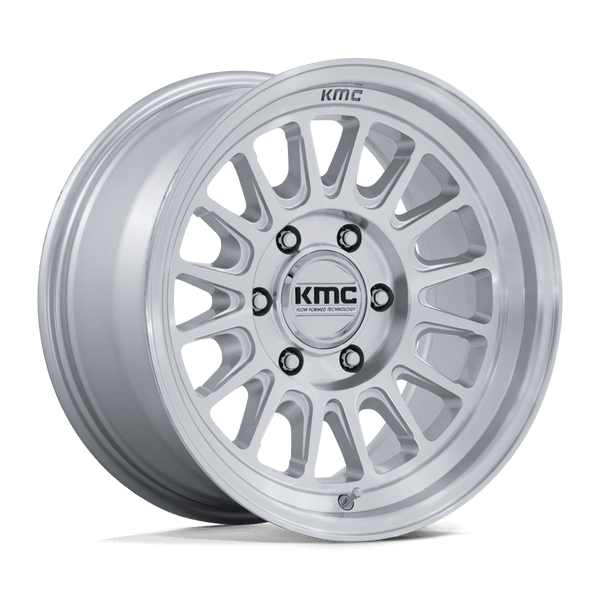 KMC Km733 Impact Fft 17X8.5 6X139.7 +0MM Gloss Silver W/ Machined Face