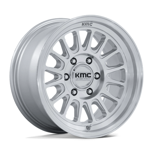 KMC Km733 Impact Fft 18X9 8X165.1 +18MM Gloss Silver W/ Machined Face