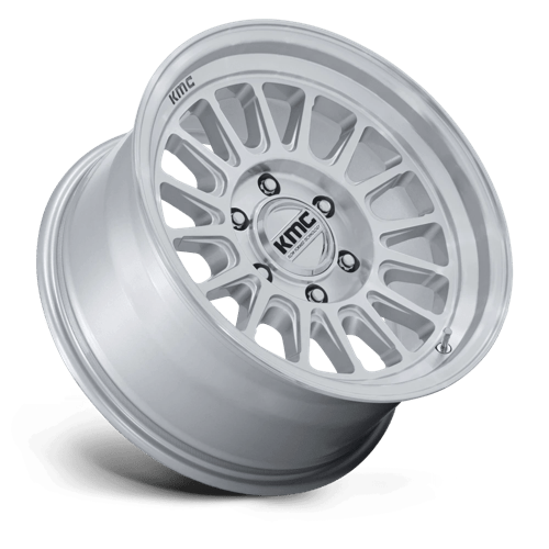 KMC Km733 Impact Fft 17X8.5 6X135 +25MM Gloss Silver W/ Machined Face