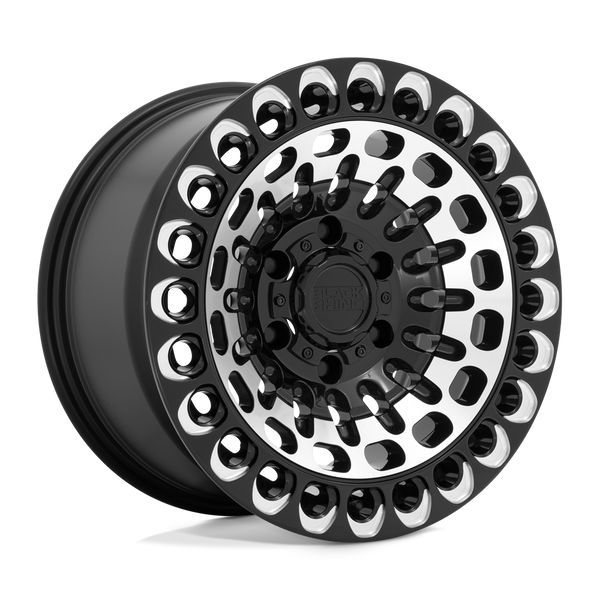 Black Rhino Hard Alloys Labyrinth 17X9.5 6X139.7 +12MM Gloss Black W Mach Face & Mill