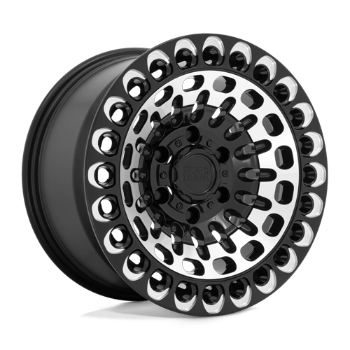 Black Rhino Hard Alloys Labyrinth 17X9.5 6X139.7 +12MM Gloss Black W Mach Face & Mill