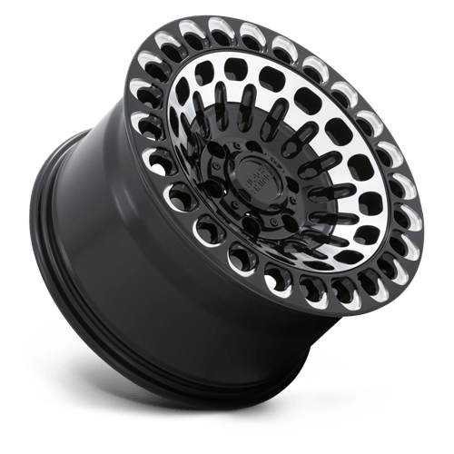 Black Rhino Hard Alloys Labyrinth 17X9.5 6X120 +12MM Gloss Black W Mach Face & Mill