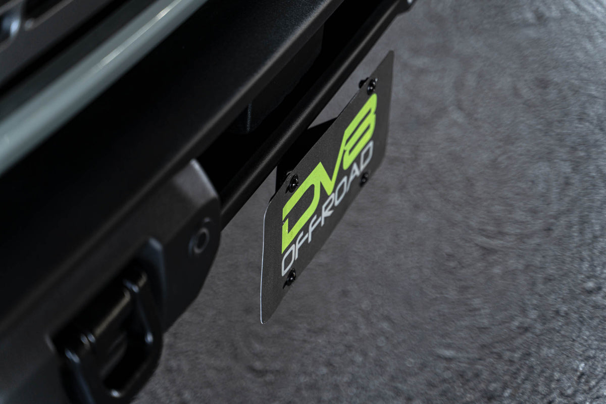 DV8 Offroad - Ford Bronco Capable Bumper Front License Plate Mount - LPBR-04