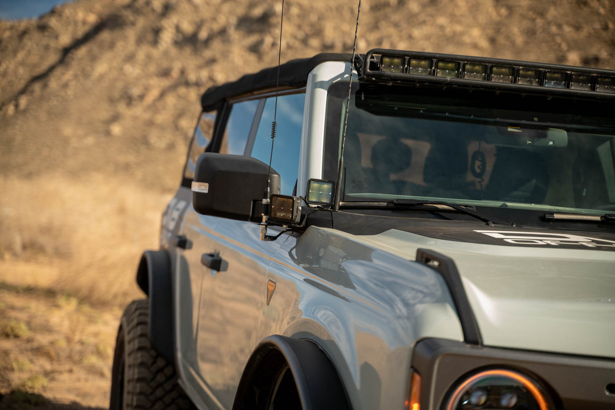 DV8 Offroad - Ford Bronco A-Pillar Dual Light Pod Drop Mounts - LBBR-08