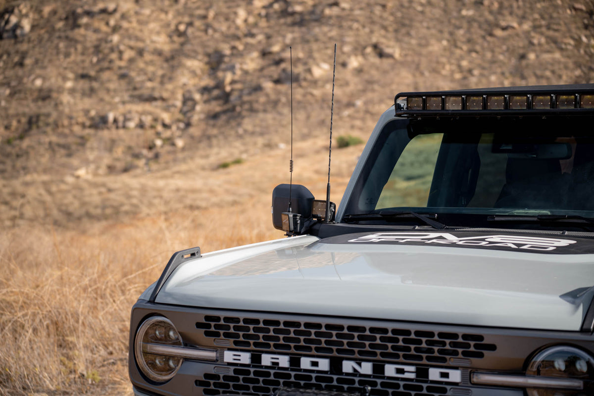 DV8 Offroad - Ford Bronco A-Pillar Dual Light Pod Drop Mounts - LBBR-08