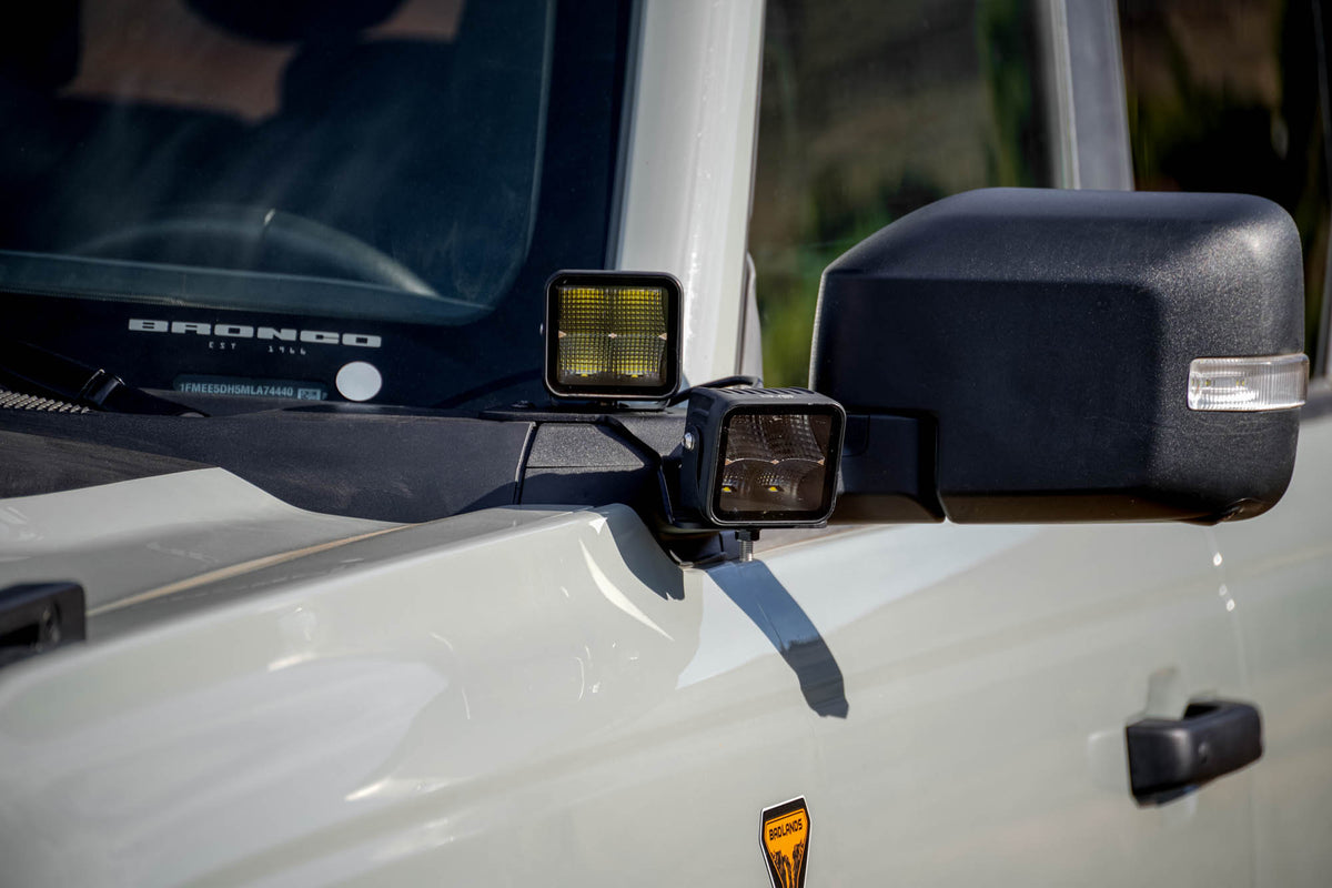 DV8 Offroad - Ford Bronco A-Pillar Dual Light Pod Drop Mounts - LBBR-08