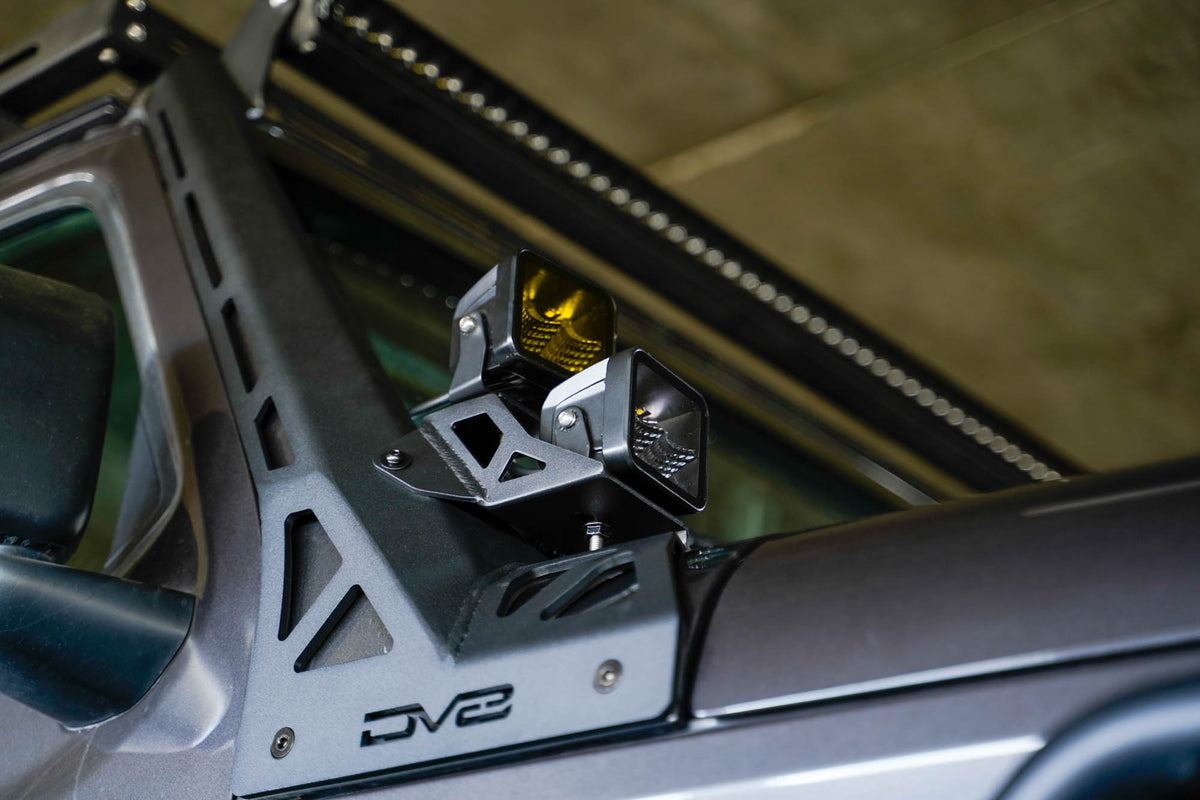 DV8 Offroad - Jeep Wrangler JL & Gladiator JT A-Pillar Dual Light Pod Mounts - LBJL-11