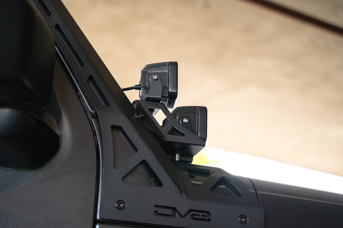 DV8 Offroad - Jeep Wrangler JL & Gladiator JT A-Pillar Dual Light Pod Mounts - LBJL-11