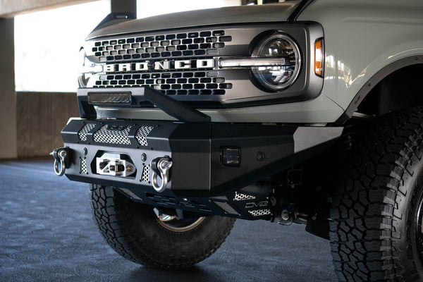 DV8 Offroad 21-25 Ford Bronco Bull Bar Add-On For DV8 Bumpers - Fits 13in Elite Series Light Bar - LBUN-01