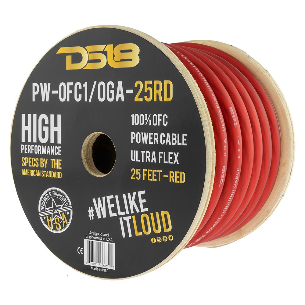 DS18 1/0-Gauge 25-Feet Black - PW-OFC1/0GA-25BK - detail view