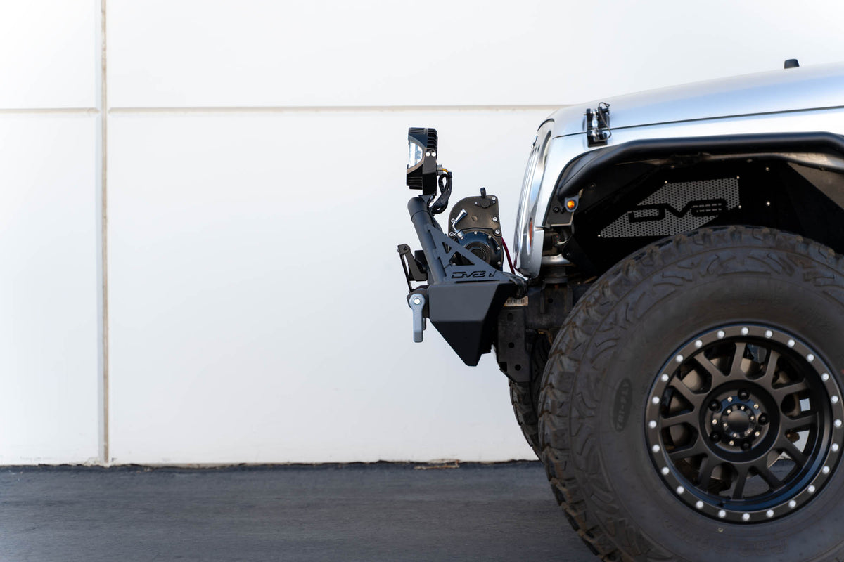 DV8 Offroad - Fairlead Mounted Flip-Up License Plate Bracket - LPBM-02