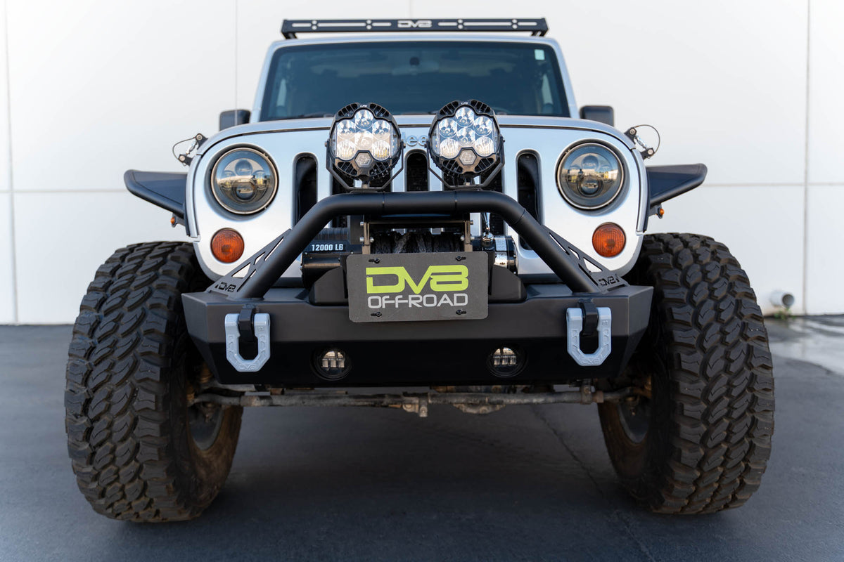 DV8 Offroad - Fairlead Mounted Flip-Up License Plate Bracket - LPBM-02