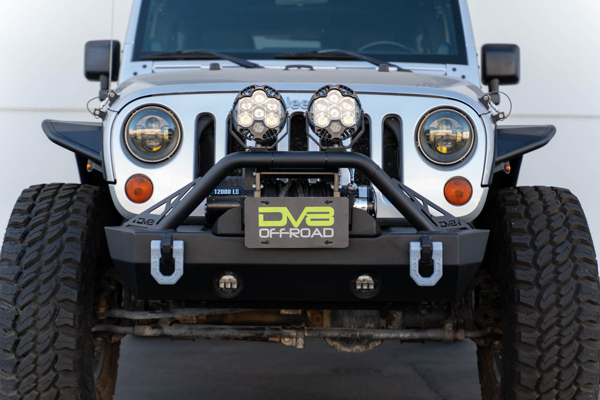 DV8 Offroad - Fairlead Mounted Flip-Up License Plate Bracket - LPBM-02