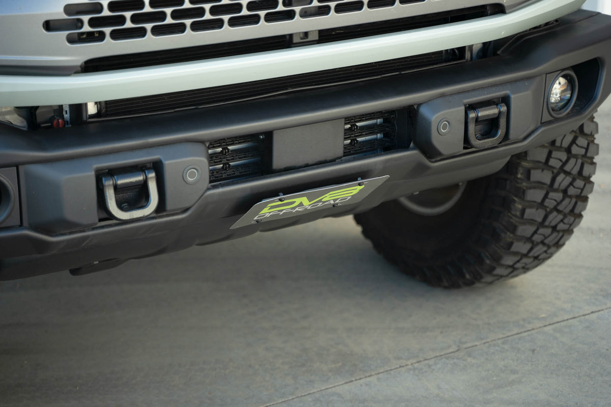 DV8 Offroad - Ford Bronco Capable Bumper Slanted Front License Plate Mount - LPBR-05