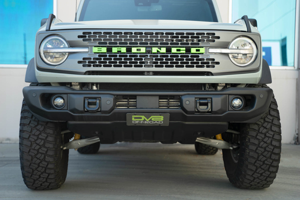 DV8 Offroad - Ford Bronco Capable Bumper Slanted Front License Plate Mount - LPBR-05