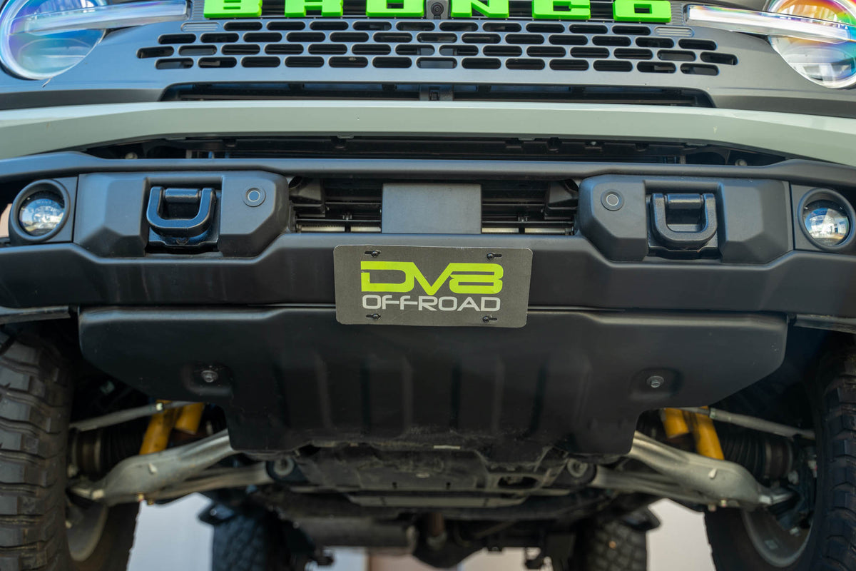 DV8 Offroad - Ford Bronco Capable Bumper Slanted Front License Plate Mount - LPBR-05