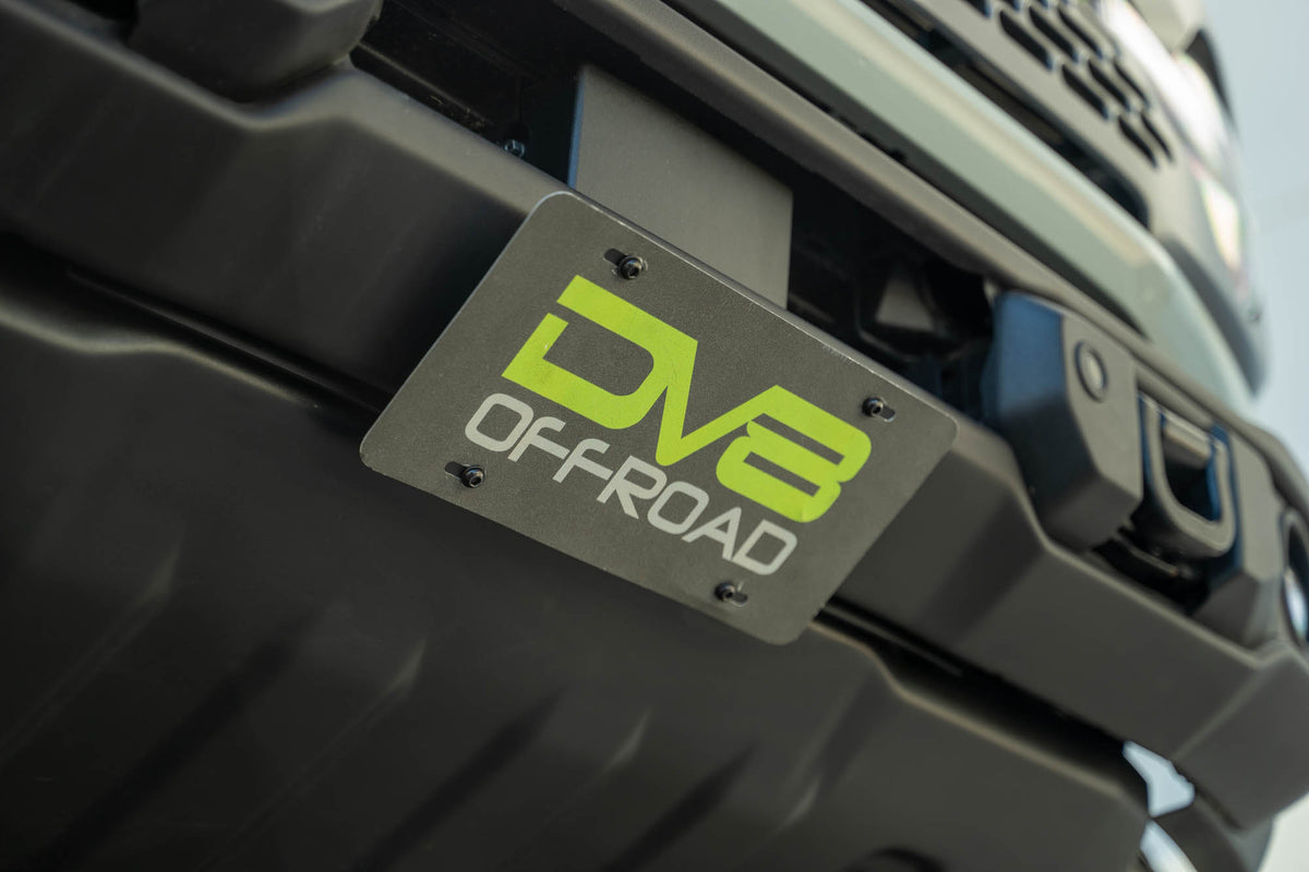 DV8 Offroad - Ford Bronco Capable Bumper Slanted Front License Plate Mount - LPBR-05