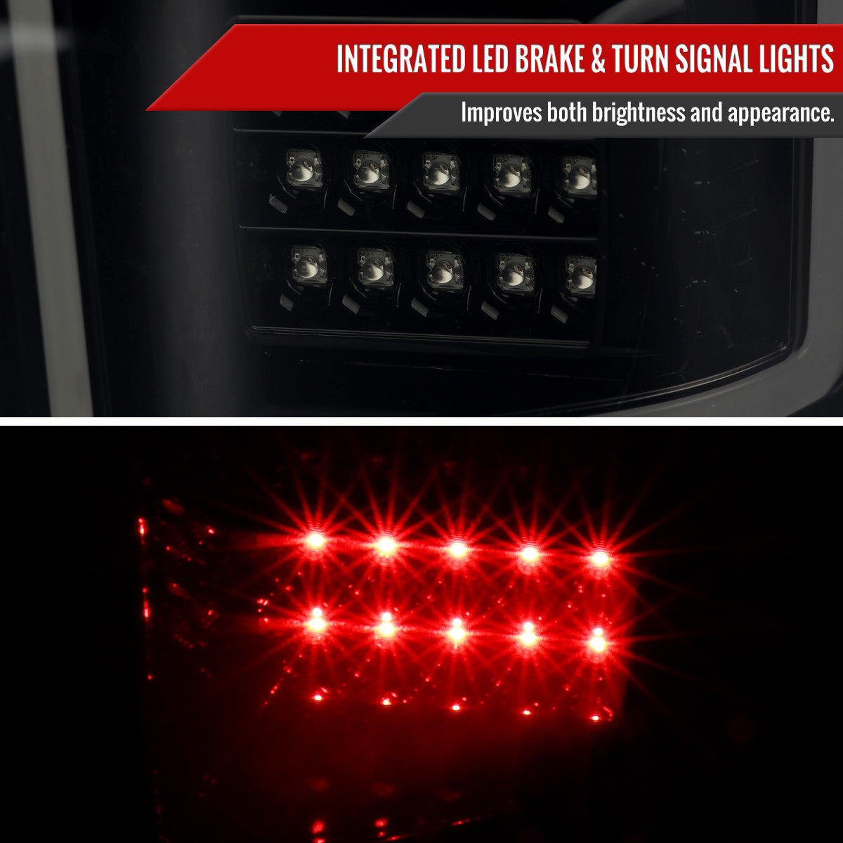 Spec-D Tuning - 2015-2017 Ford F-150 LED Tail Lights (Glossy Black Housing/Smoked Lens) - LT-F15015BBLED-TM