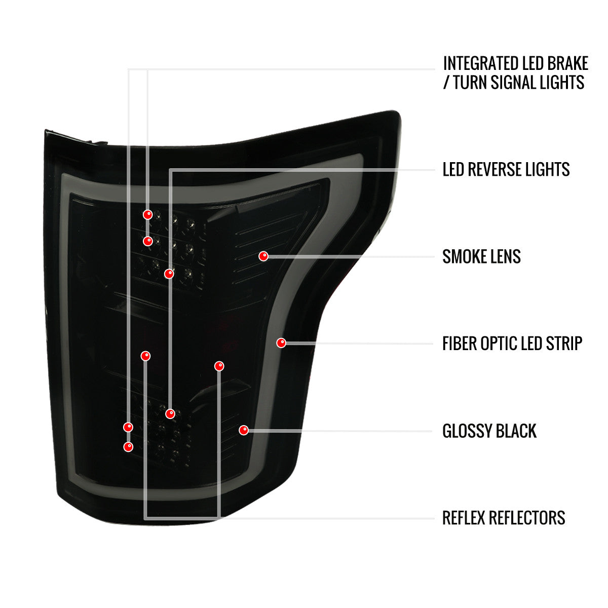 Spec-D Tuning - 2015-2017 Ford F-150 LED Tail Lights (Glossy Black Housing/Smoked Lens) - LT-F15015BBLED-TM