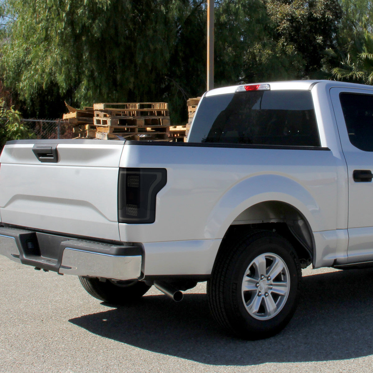 Spec-D Tuning - 2015-2017 Ford F-150 LED Tail Lights (Glossy Black Housing/Smoked Lens) - LT-F15015BBLED-TM