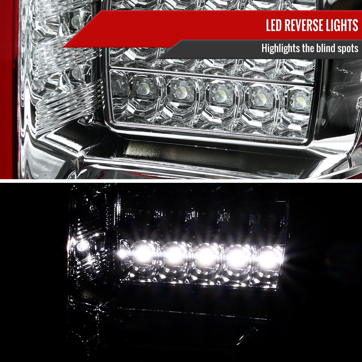 Spec-D Tuning - 2015-2017 Ford F-150 LED Tail Lights (Chrome Housing/Red Lens) - LT-F15015RLED-TM