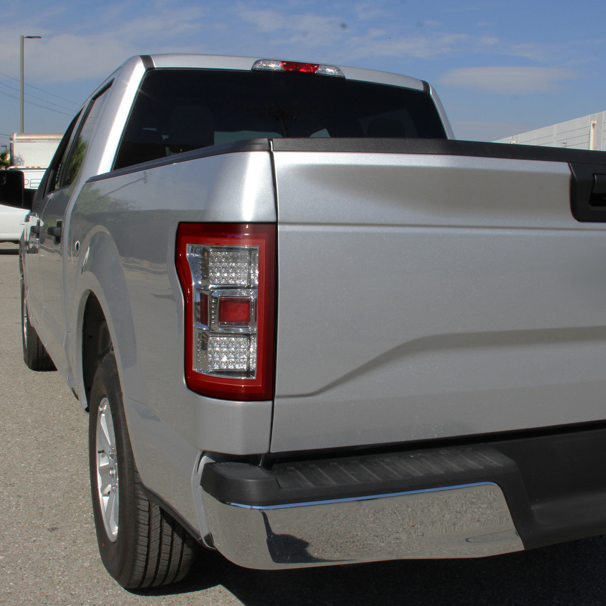 Spec-D Tuning - 2015-2017 Ford F-150 LED Tail Lights (Chrome Housing/Red Lens) - LT-F15015RLED-TM