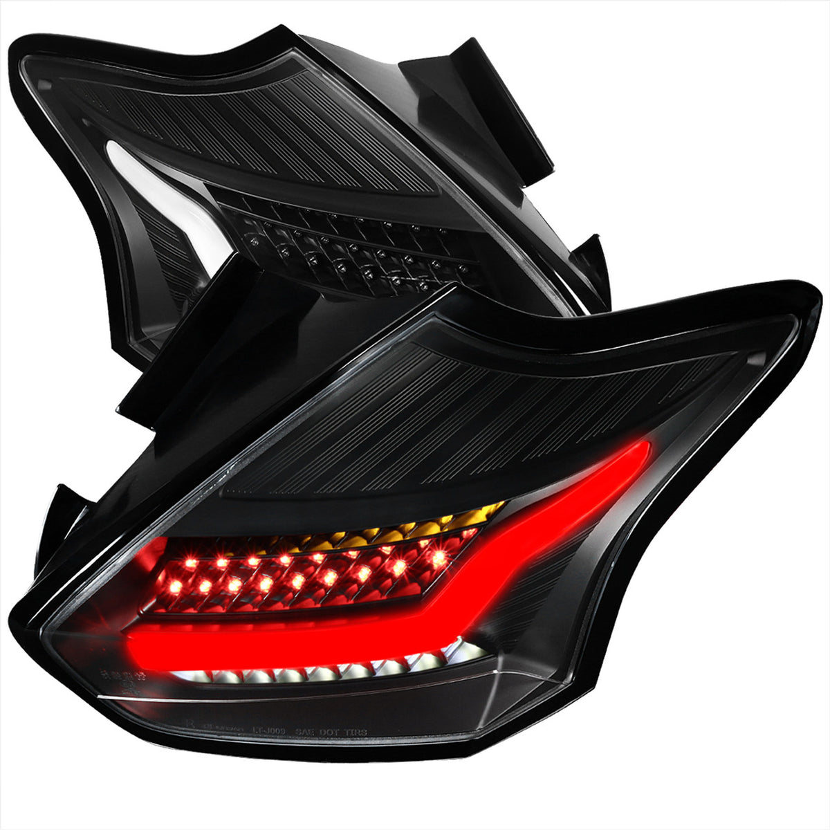 SPEC-D 15+ Focus ST RS Hatchback LED Tail Lights (Matte Black Housing/Clear Lens)