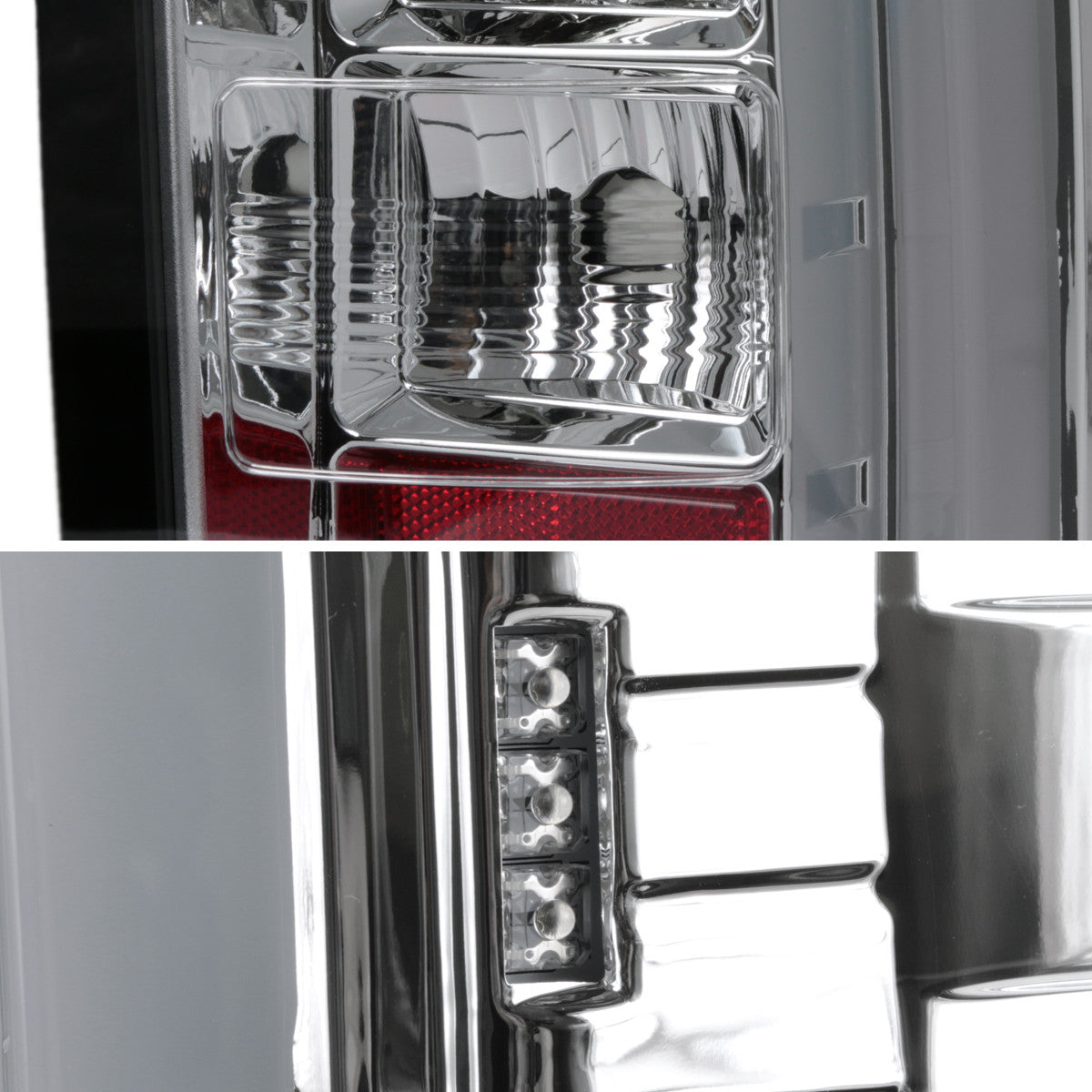Spec-D Tuning - 2014-2018 GMC Sierra 1500/2500HD/3500HD LED Tail Lights (Chrome Housing/Clear Lens) - LT-SIE14CLED-TM