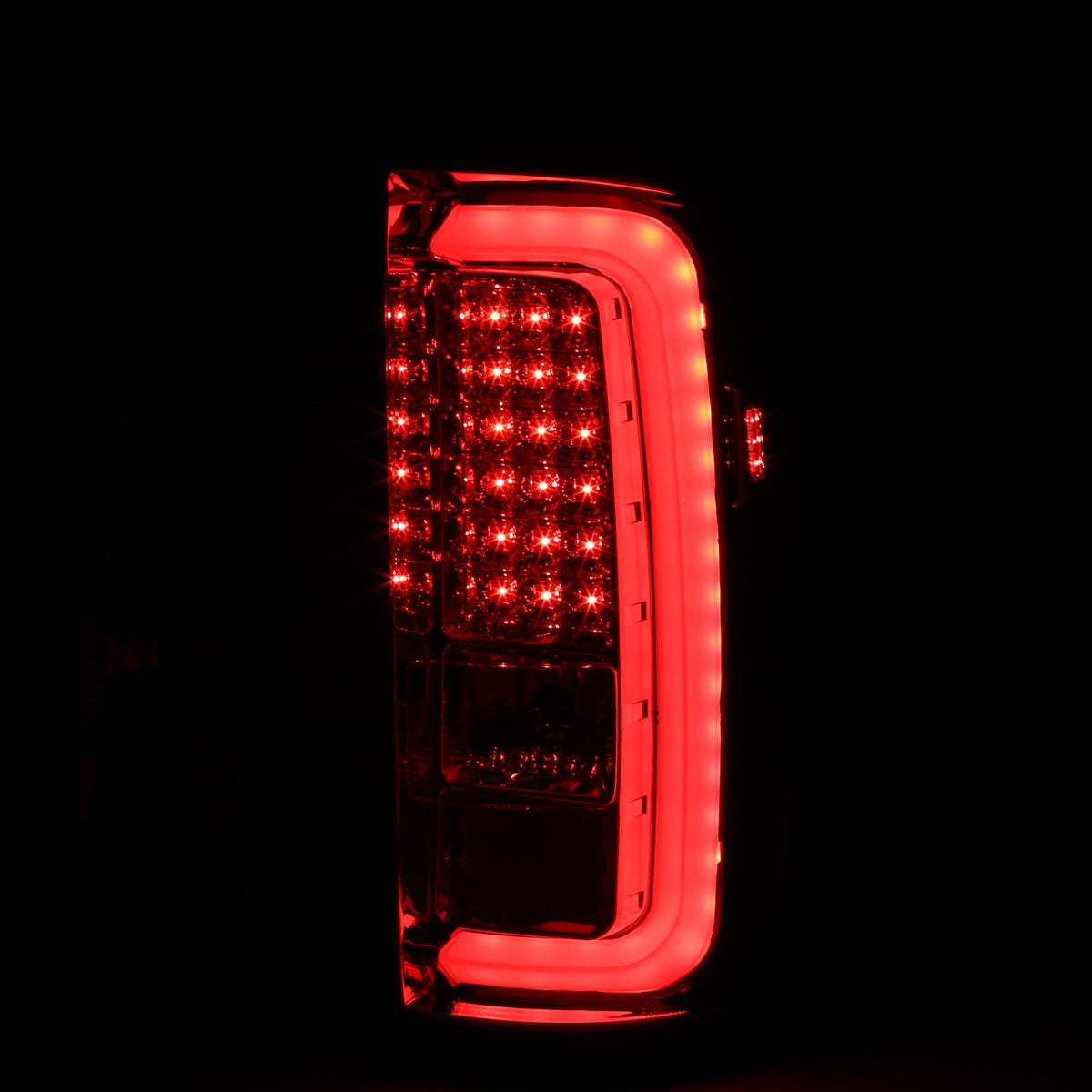 Spec-D Tuning - 2014-2018 GMC Sierra 1500/2500HD/3500HD LED Tail Lights (Chrome Housing/Red Lens) - LT-SIE14RLED-TM
