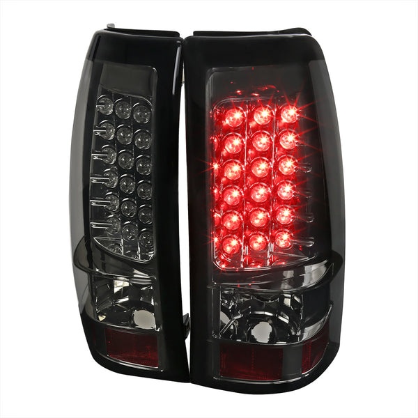 Spec-D Tuning - 2003-2006 Chevrolet Silverado LED Tail Lights (Chrome Housing/Smoked Lens) - LT-SIV03GLED-TM