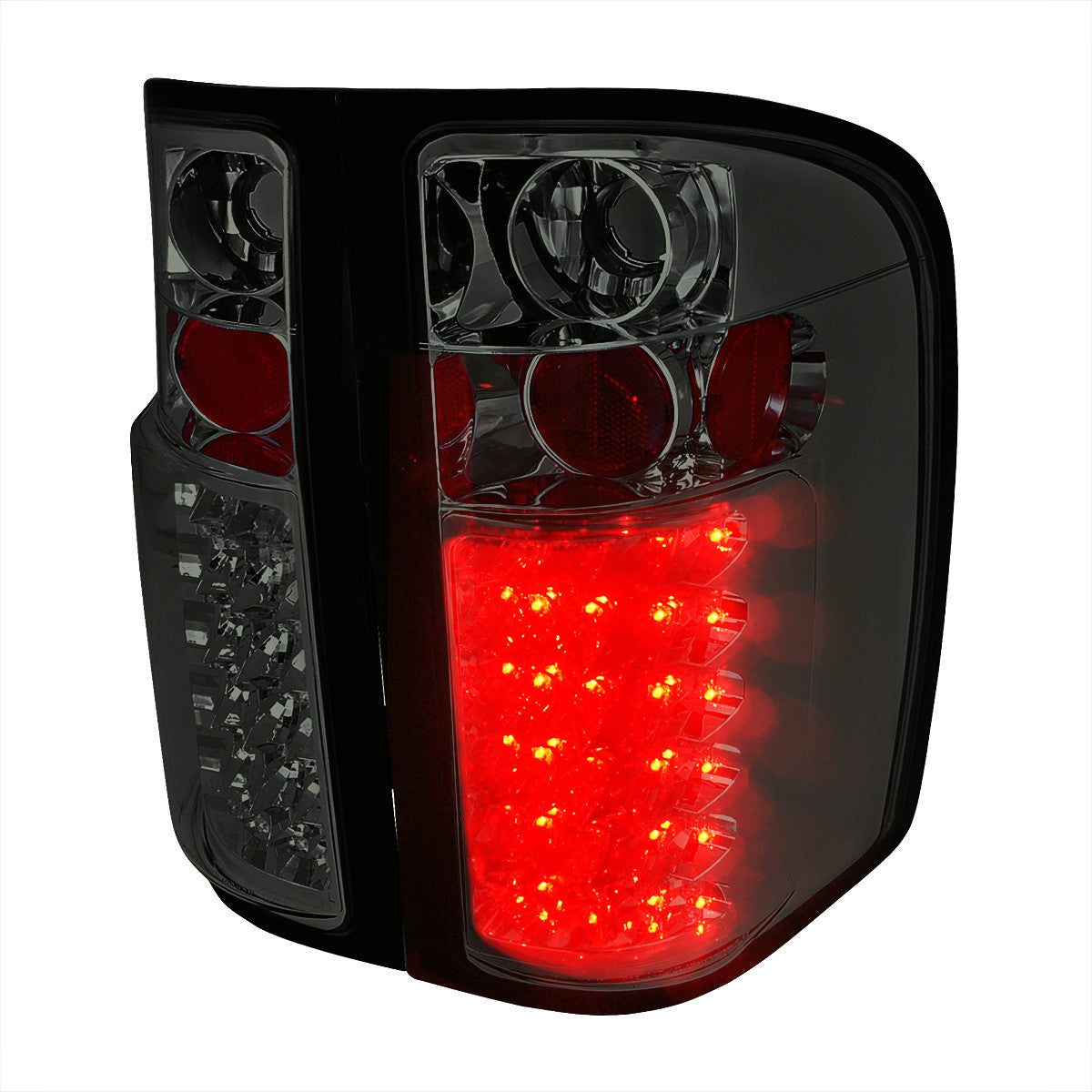 Spec-D Tuning - 2007-2014 Chevrolet Silverado LED Tail Lights (Chrome Housing/Smoked Lens) - LT-SIV07GLED-TM