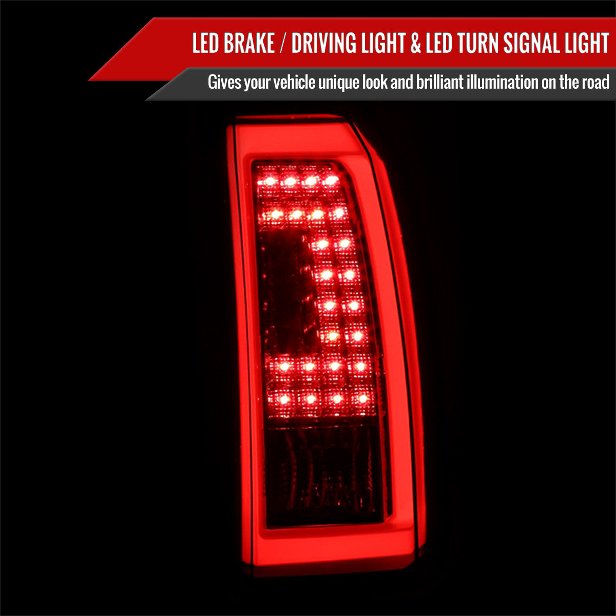 Spec-D Tuning - 2015-2020 GMC Yukon/Yukon XL Denali SLE/SLT LED Tail Lights (Glossy Black Housing/Smoked Lens) - LT-YUK15BBLED-TM