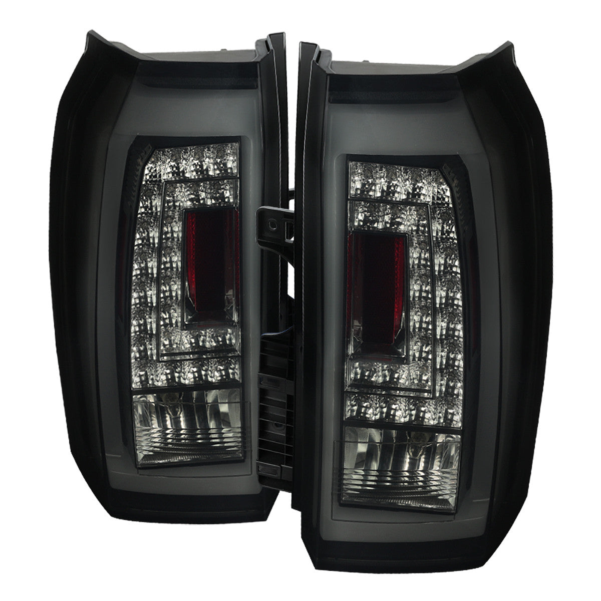 Spec-D Tuning - 2015-2020 GMC Yukon/Yukon XL Denali SLE/SLT LED Tail Lights (Glossy Black Housing/Smoked Lens) - LT-YUK15BBLED-TM