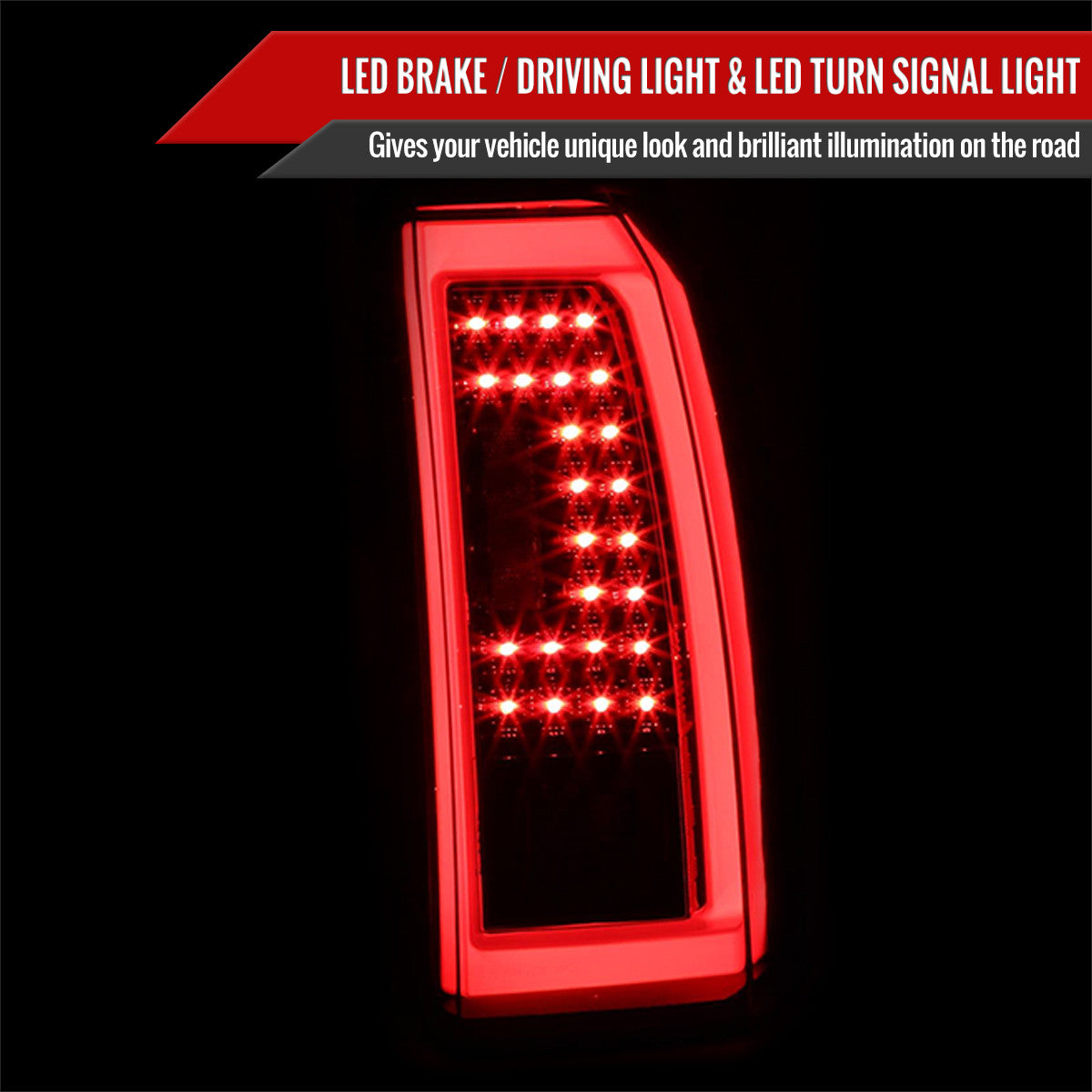 Spec-D Tuning - 2015-2020 GMC Yukon/Yukon XL Denali SLE/SLT LED Tail Lights (Jet Black Housing/Clear Lens) - LT-YUK15BKLED-TM
