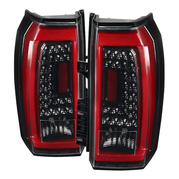 Spec-D Tuning - 2015-2020 GMC Yukon/Yukon XL Denali SLE/SLT LED Tail Lights (Jet Black Housing/Clear Lens) - LT-YUK15BKLED-TM