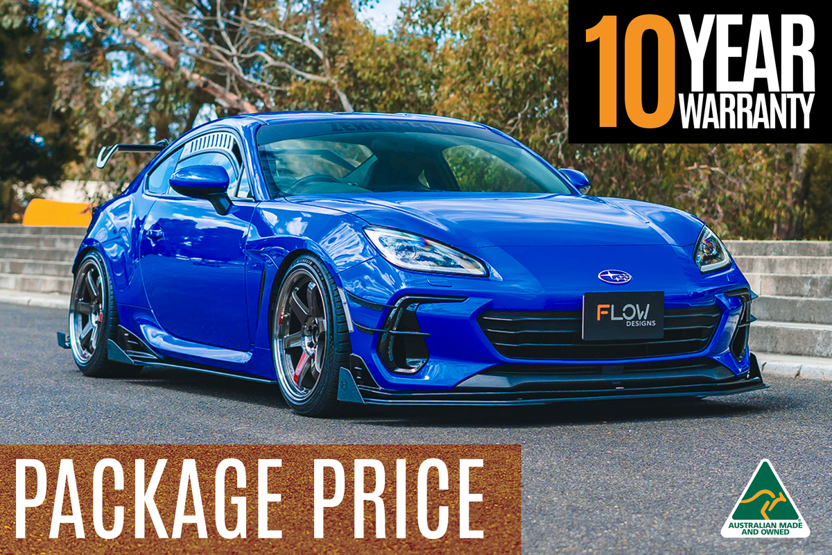 Flow Designs - ZD8 BRZ STI Full Lip Splitter Set (GLOSS BLACK)