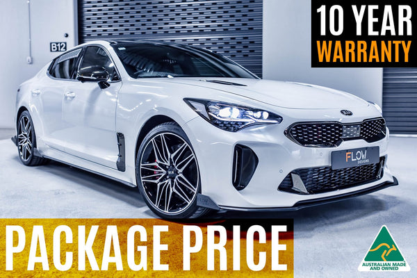 Flow Designs - Stinger CK GT Full Lip Splitter Set for 2018-2023 Kia Stinger - front view
