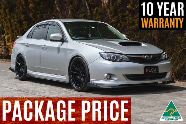 Flow Designs - Impreza WRX/RS G3 Sedan PFL Full Lip Splitter Set for 2008-2010 Subaru WRX - front view