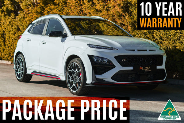 Flow Designs - Kona N Full Lip Splitter Set for 2022-2023 Hyundai Kona N - front view