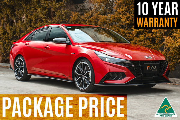 Flow Designs - CN7 Elantra N Line Sedan 2020 Full Lip Splitter Set by Flow Designs - front view