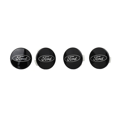 Ford Performance - Ford Car Black and Chrome Wheel Center Cap Kit - M-1096K-BCC